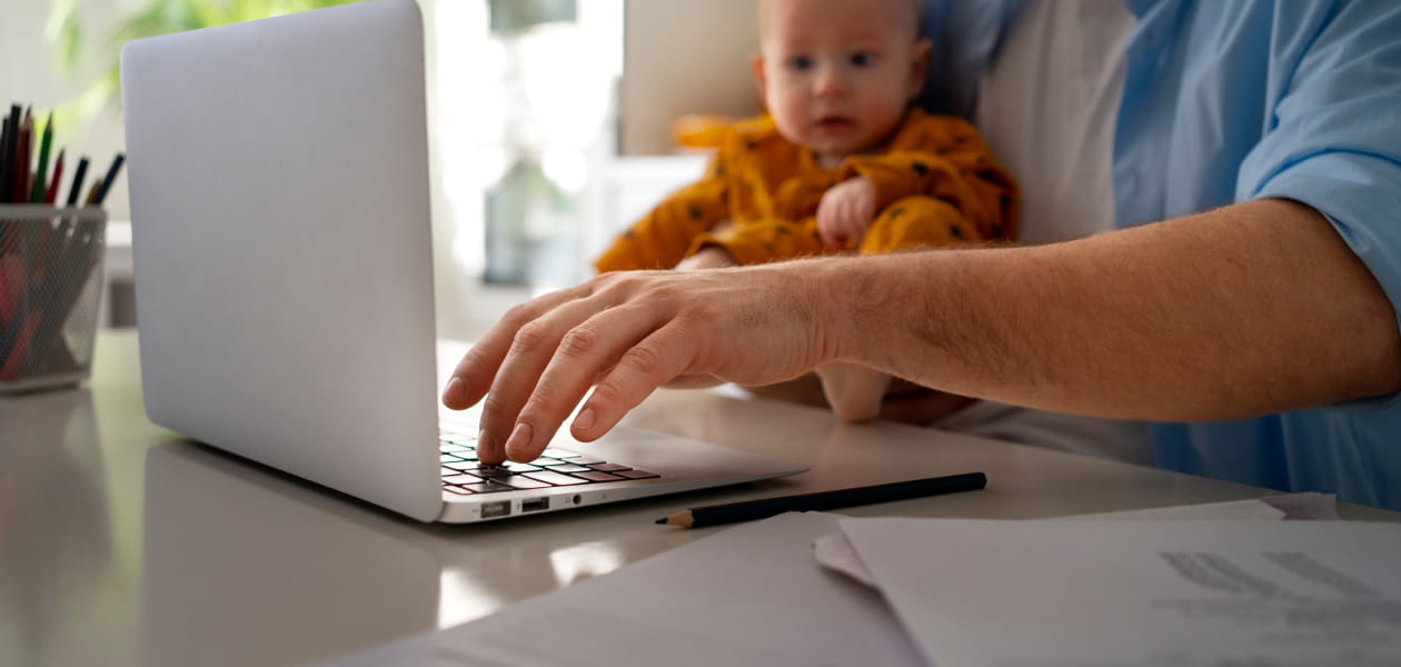 Buying insurance online while holding a baby — convenient and fast at any time without visiting an office